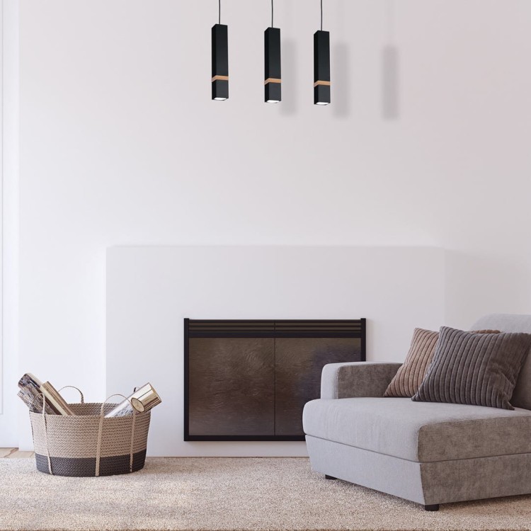 Lampa VIDAR BLACK 3xGU10 Milagro zachwyca prostotą i elegancją. Czarny metal z drewnianą listwą świetnie pasuje do kuchni, salonu lub jadalni. Trzy punkty światła gwarantują idealne doświetlenie przestrzeni