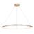 Złota lampa wisząca SATURNO Milagro ML8865 Ø120 cm to smukły ring LED nad stół i do salonu. Moc 65 W, strumień 3500 lm, neutralna barwa 4000 K. Regulowana wysokość 50–100 cm, profil 1,5 cm i stopień ochrony IP44.