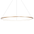 Nowoczesna lampa sufitowa SATURNO ML8865: złoty pierścień Ø120 cm o profilu 1,5 cm. LED 65 W, 3500 lm, neutralne światło 4000 K. Do salonu i jadalni, nad stół. Regulowane zawieszenie 50–100 cm, stopień ochrony IP44.