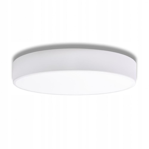 Biały plafon CLEO 60 cm Temar z mlecznym szklanym kloszem i pięcioma oprawkami E27. Lampę można zamontować na suficie lub ścianie. Podział świecenia 3+2 oraz system TWIST zwiększają wygodę użytkowania.