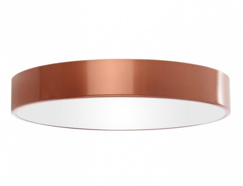 Plafon CLEO 50 cm miedziany marki Temar to elegancka lampa sufitowa z mlecznym szklanym kloszem. Cztery oprawki E27 zapewniają skuteczne oświetlenie, a uniwersalna konstrukcja umożliwia montaż zarówno na suficie, jak i na ścianie.