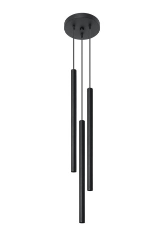 Lampa wisząca PASTELO SL.0471 w czarnym kolorze to nowoczesne oświetlenie z trzema smukłymi tubami G9 LED. Idealna nad stół, wyspę kuchenną lub barek. Minimalistyczny design doskonale pasuje do wnętrz loftowych i modern.