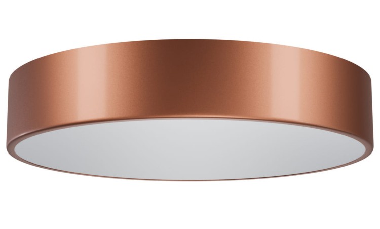Stylowy plafon Temar CLEO 40 cm łączy minimalistyczny design z funkcjonalnością. Miedziane wykończenie, mleczny klosz i neutralne światło 4000K sprawiają, że lampa idealnie wpisuje się w nowoczesne oraz klasyczne aranżacje.