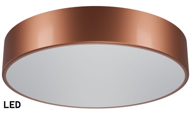Plafon CLEO 40 cm miedziany LED 43W marki Temar to eleganckie oświetlenie do salonu, sypialni i kuchni. Mleczny szklany klosz równomiernie rozprasza światło, a neutralna barwa 4000K zapewnia komfort podczas codziennego użytkowania.
