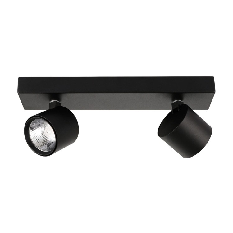 Designerski spot sufitowy BONIVA czarny 2x5W LED, regulowane reflektorki zintegrowane, idealny do salonu, kuchni, sypialni i nowoczesnych wnętrz.