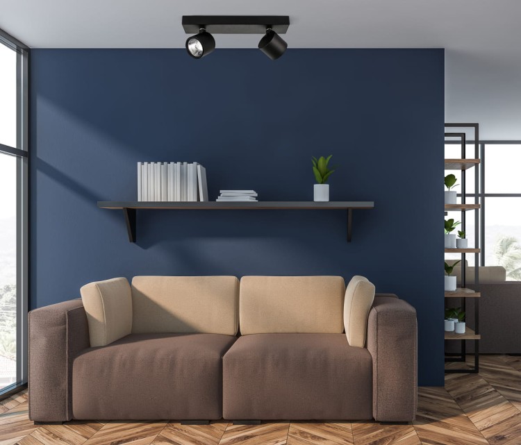 Spot sufitowy BONIVA 2x5W LED 3000K, matowa czarna oprawa z ruchomymi reflektorami, energooszczędne i eleganckie oświetlenie do korytarza, gabinetu lub jadalni.