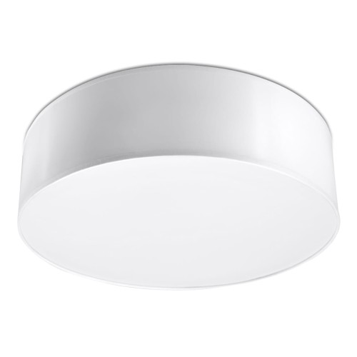 Plafon ARENA 35 cm biały Sollux SL.0123 to minimalistyczna lampa sufitowa z dwiema oprawkami E27. Ma tylko 11 cm wysokości, dlatego świetnie sprawdzi się w salonie, sypialni, kuchni, garderobie lub przedpokoju.