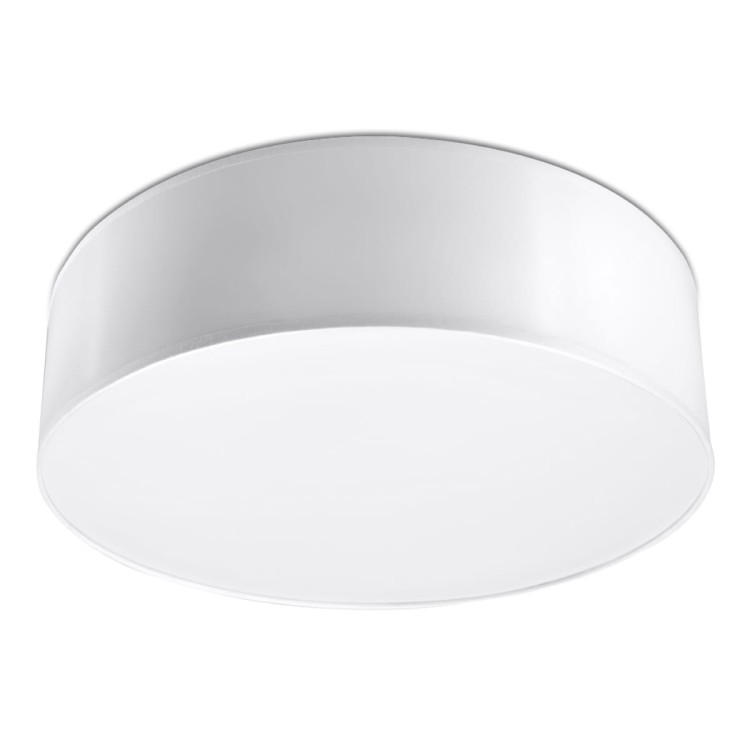 Plafon ARENA 35 cm biały Sollux SL.0123 to minimalistyczna lampa sufitowa z dwiema oprawkami E27. Ma tylko 11 cm wysokości, dlatego świetnie sprawdzi się w salonie, sypialni, kuchni, garderobie lub przedpokoju.