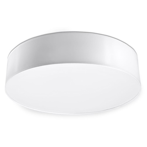 Biały plafon ARENA 45 cm 3xE27 Sollux SL.0126 to minimalistyczne oświetlenie do salonu, sypialni, kuchni lub jadalni. Trzy punkty świetlne równomiernie oświetlają wnętrze. Żarówki nie znajdują się w zestawie.
