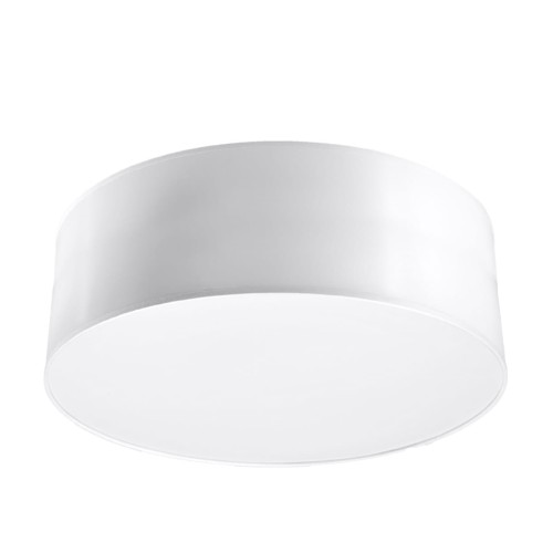 Biały plafon ARENA 25 cm Sollux SL.0129 to kompaktowa lampa sufitowa z oprawką E27. Minimalistyczny kształt pasuje do korytarza, sypialni, garderoby i kuchni. Można zamontować pojedynczy plafon lub kilka lamp w jednej linii.