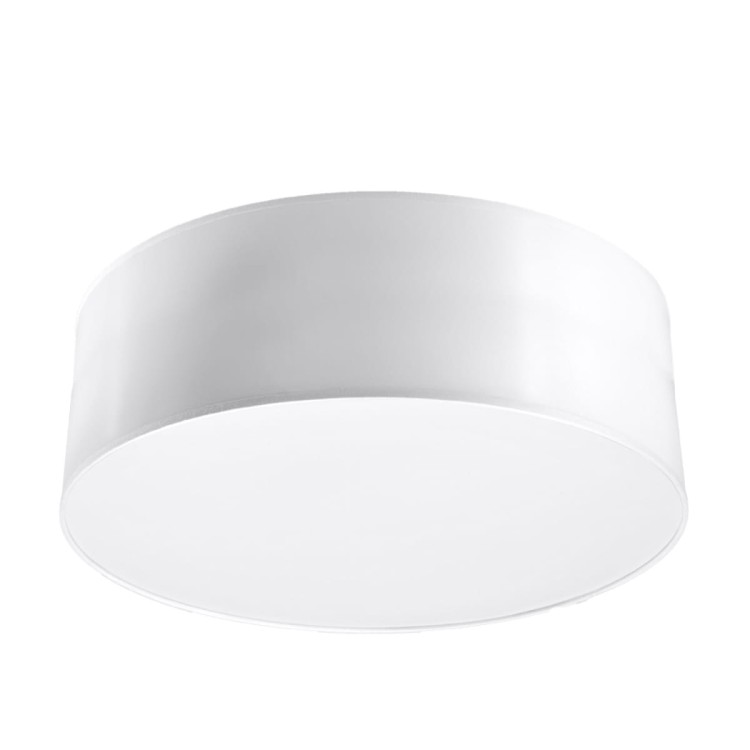 Biały plafon ARENA 25 cm Sollux SL.0129 to kompaktowa lampa sufitowa z oprawką E27. Minimalistyczny kształt pasuje do korytarza, sypialni, garderoby i kuchni. Można zamontować pojedynczy plafon lub kilka lamp w jednej linii.