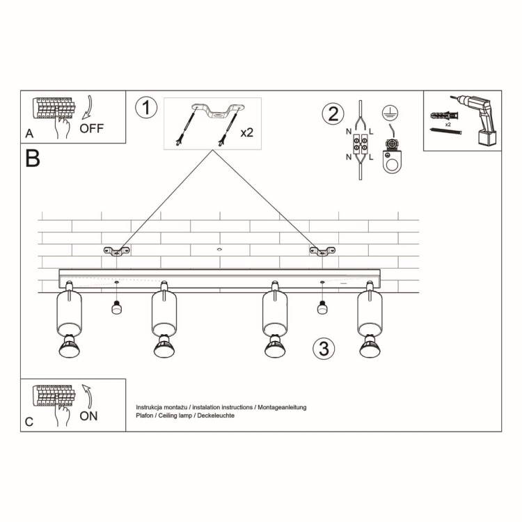 Stylowy plafon RING 4xGU10 czarny łączy funkcjonalność i nowoczesny design. Regulowane tuby umożliwiają kierowanie światła, a trwała stalowa konstrukcja zapewnia długą żywotność lampy.