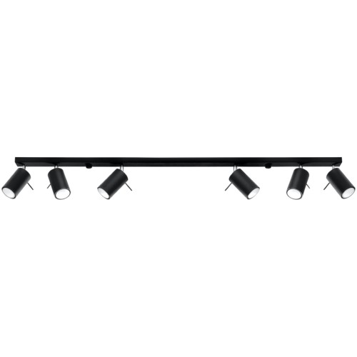 Plafon RING 6xGU10 Sollux SL.0334 to nowoczesna lampa sufitowa z regulowanymi kloszami. Czarna stalowa konstrukcja doskonale sprawdzi się w salonie, kuchni i jadalni. Minimalistyczny design idealny do wnętrz loftowych.