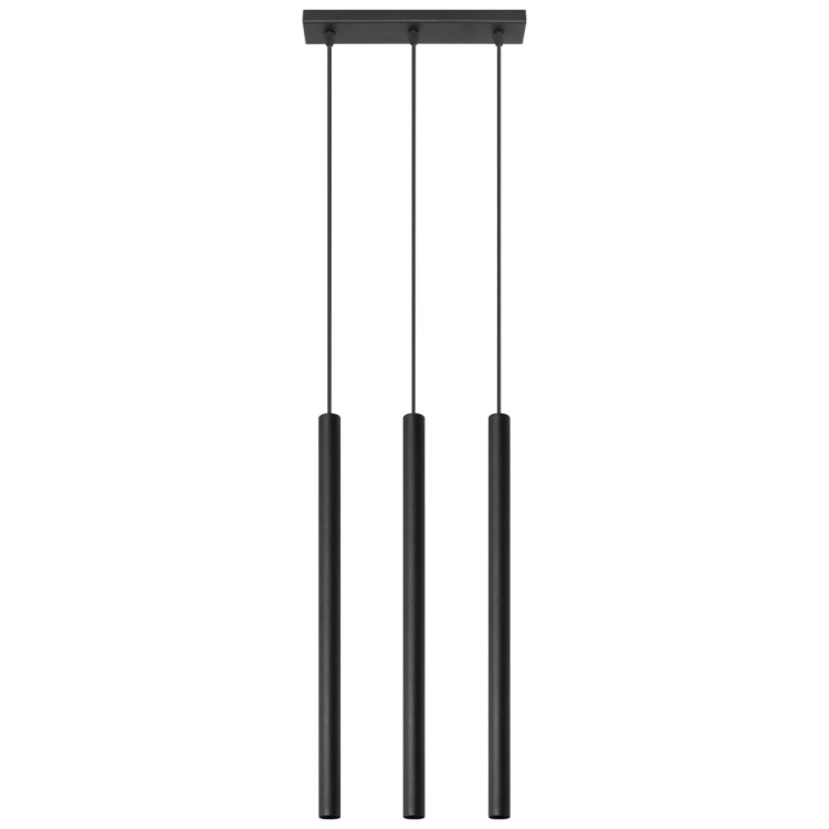 Lampa wisząca PASTELO SL.0470 w czarnym kolorze to nowoczesne oświetlenie z trzema smukłymi tubami G9 LED. Minimalistyczny design doskonale sprawdzi się nad stołem, wyspą kuchenną lub barkiem w aranżacjach loft i modern.