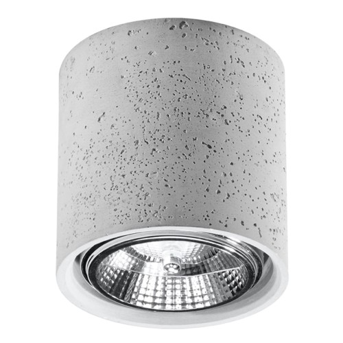 Plafon CULLO 1xGU10 beton Sollux SL.0645 to szara tuba sufitowa o wymiarach 14 × 14 × 14 cm. Okrągła oprawa pasuje do nowoczesnych, loftowych i industrialnych wnętrz. Obsługuje wymienną żarówkę GU10, niedołączoną do zestawu.