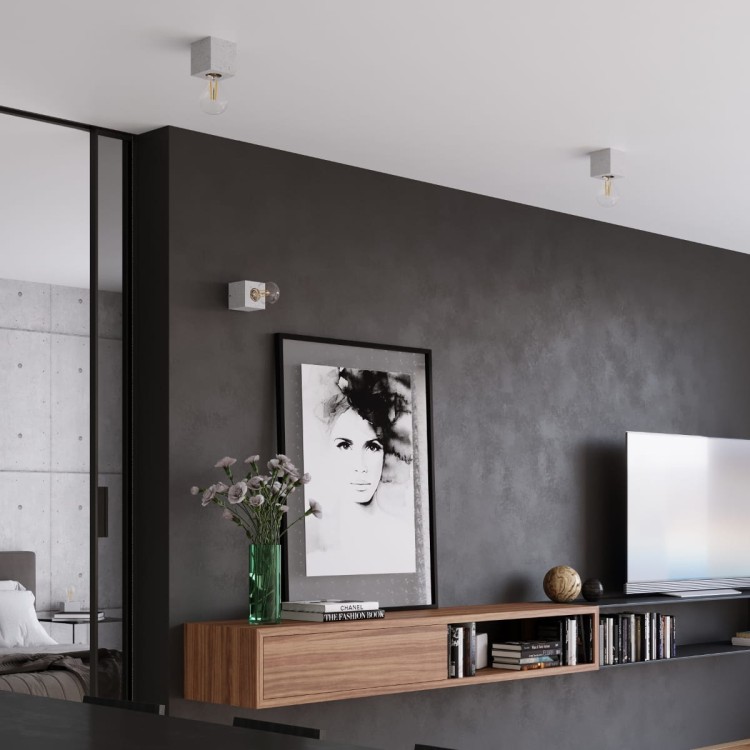 Betonowy plafon ARIZ w stylu loftowym to idealne rozwiązanie do nowoczesnych wnętrz. Kwadratowa forma, jasnoszary beton i oprawka E27 pozwalają dopasować światło do potrzeb. Trwały, łatwy w czyszczeniu, pasuje do salonu, sypialni i kuchni.