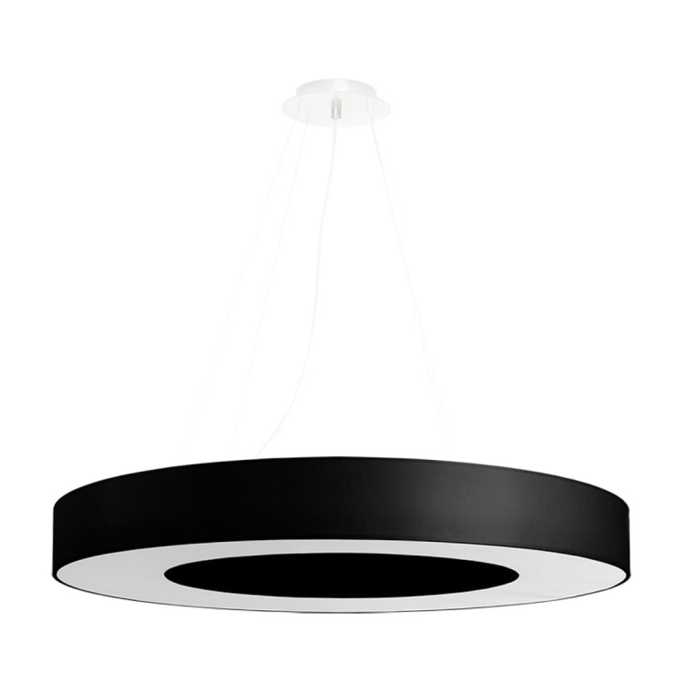 Żyrandol SATURNO SLIM 70 cm 6xE27 czarny Sollux wiszący SL.0754