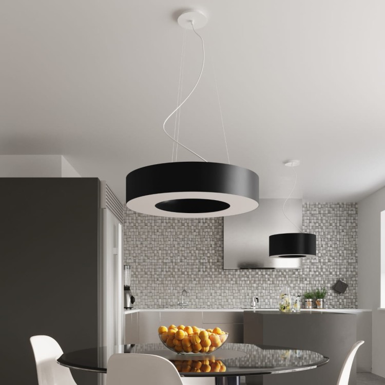 Żyrandol SATURNO SLIM 70 cm 6xE27 czarny Sollux wiszący SL.0754