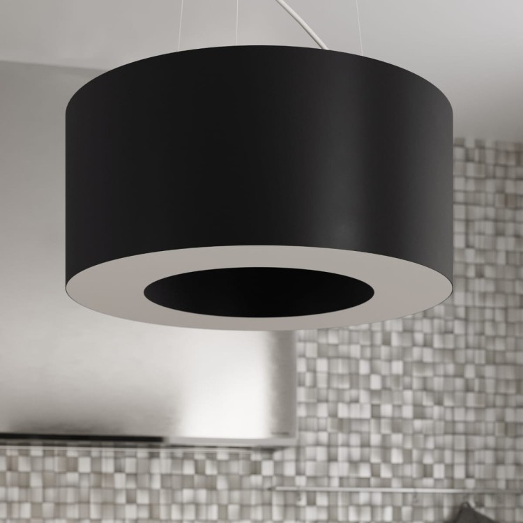 Żyrandol SATURNO SLIM 70 cm 6xE27 czarny Sollux wiszący SL.0754