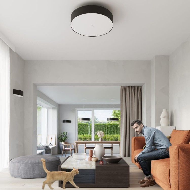 Plafon SKALA 100 cm 6xE27 czarny Sollux SL.0818