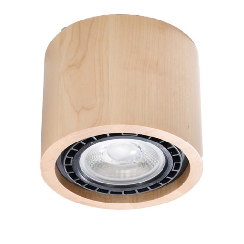 Plafon BASIC 1xGU10 Sollux SL.0913 wykonano z naturalnego drewna. Kompaktowa tuba o średnicy 14 cm i wysokości 10 cm pasuje do salonu, kuchni, sypialni i korytarza. Wymienne źródło GU10 pozwala samodzielnie dobrać barwę oraz moc światła. Naturalne drewno.