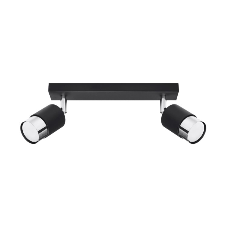 Plafon NERO 2xGU10 czarny chrom Sollux reflektor podwójny SL.1065