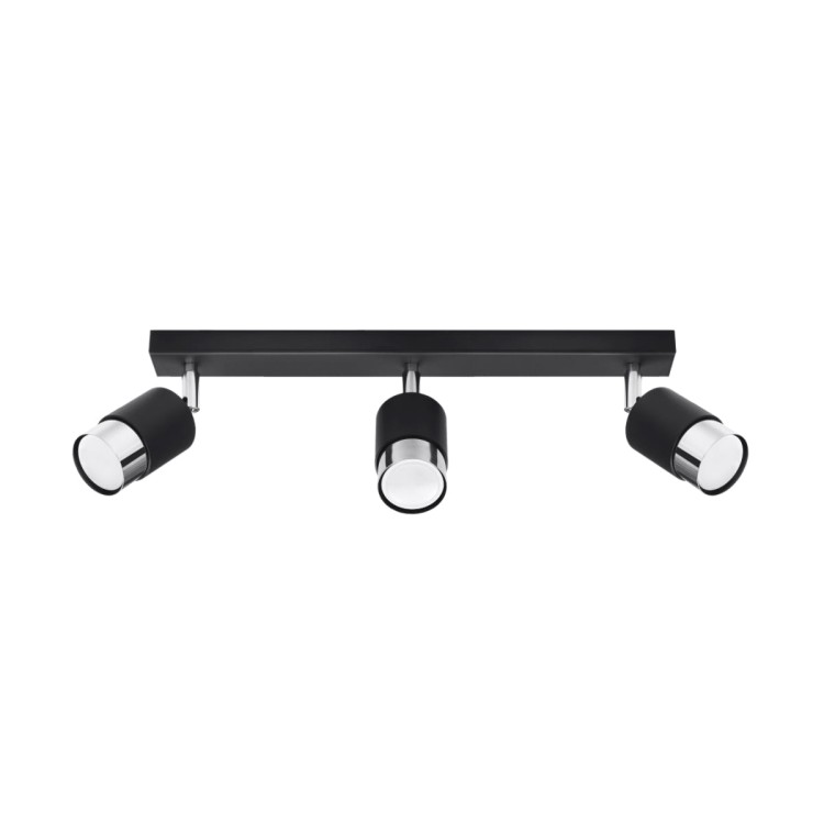 Plafon NERO 3xGU10 czarny chrom Sollux reflektor potrójny SL.1066