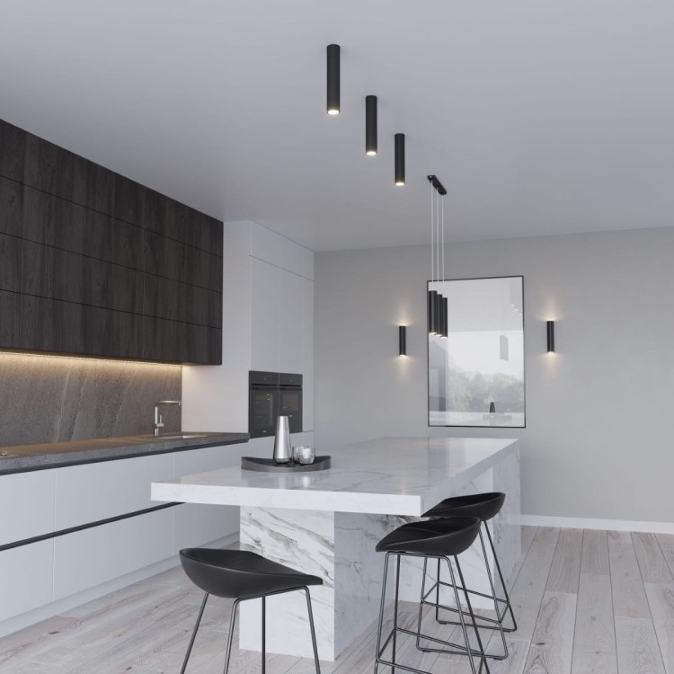 Lampa wisząca LAGOS 3xGU10 czarna Tuba salon kuchnia Sollux SL.1079