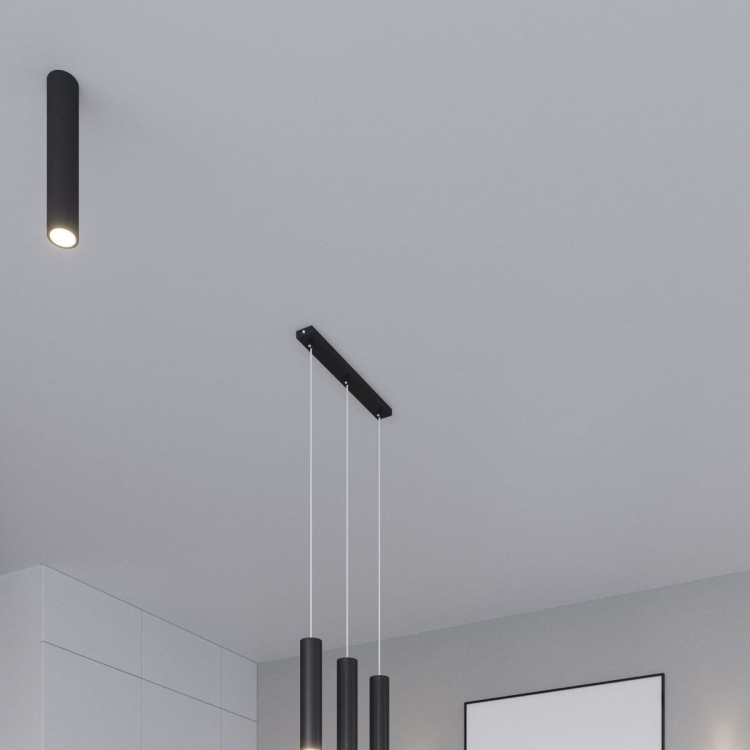 Lampa wisząca LAGOS 3xGU10 czarna Tuba salon kuchnia Sollux SL.1079