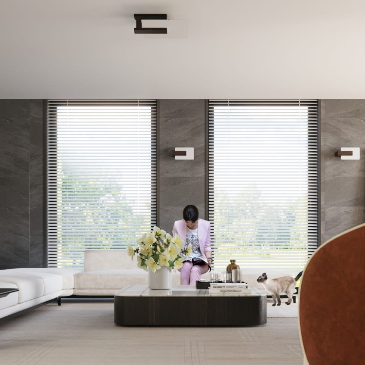 Drewniana lampa ścienna LAPPO w kolorze wenge z białym matowym kloszem, zamontowana na ścianie. Nowoczesna forma i naturalne materiały tworzą przytulne, rozproszone światło. Idealna do salonu, sypialni, przedpokoju lub jadalni w stylu skandynawskim