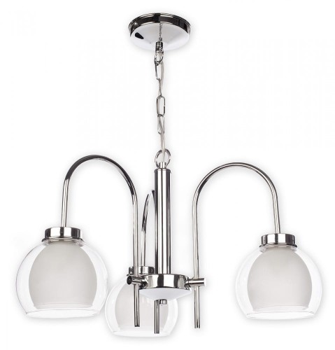 Lampa sufitowa DEXY O2043 W3 CH – nowoczesne wykończenie chromowane i białe szklane klosze w neoklasycznym designie.