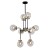 Lampa wisząca ODELIA Italux V1009-8 to loftowe oświetlenie nad stół i do salonu. Ma 8 przezroczystych szklanych kloszy, czarną konstrukcję z detalami w kolorze antycznego brązu oraz średnicę 79 cm.