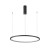 Lampa wisząca VINOLA LED 38W w formie czarnego pierścienia oferuje 3040 lm oraz zmianę barwy światła 3000K/4000K. Średnica 60 cm i regulowana wysokość do 150 cm sprawdzą się nad stołem, wyspą kuchenną i w salonie.