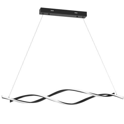 Lampa wisząca GRANT ML8609 to nowoczesne oświetlenie LED o mocy 38W i strumieniu 1900 lm. Efektowna falująca forma oraz eleganckie czarne wykończenie sprawiają, że idealnie prezentuje się nad stołem, wyspą kuchenną i w salonie.