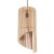 Lampa wisząca ALEXIA 1xE27 Sollux SL.0640 ma ażurowy klosz z naturalnego drewna. Pionowe listewki tworzą dekoracyjne cienie na ścianach i suficie. Model sprawdzi się nad stołem, wyspą kuchenną, barkiem lub stolikiem.