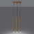Złota lampa wisząca PASTELO SL.1171 z trzema smukłymi kloszami G9 LED doskonale wpisuje się w aranżacje loftowe, glamour i modern. Elegancka forma oraz wysokość 110 cm czynią ją idealnym wyborem nad stół lub wyspę.