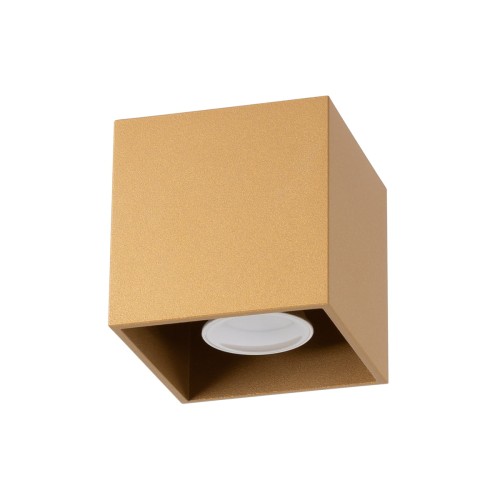 Oprawa sufitowa QUAD SL.1182 w złotym kolorze to nowoczesne oświetlenie typu cube z oprawą GU10 LED. Geometryczna forma doskonale sprawdzi się w korytarzu, salonie oraz wnętrzach glamour i modern.