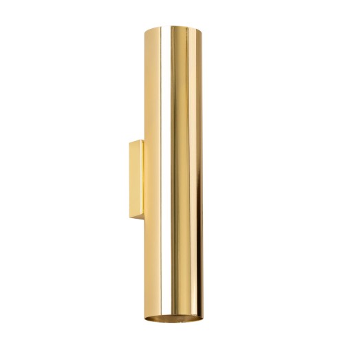 Kinkiet LAGOS 2xGU10 w kolorze złoty połysk to nowoczesna tuba ścienna świecąca góra-dół. Elegancki design i efektowne światło doskonale sprawdzą się w salonie, korytarzu, sypialni lub na schodach.