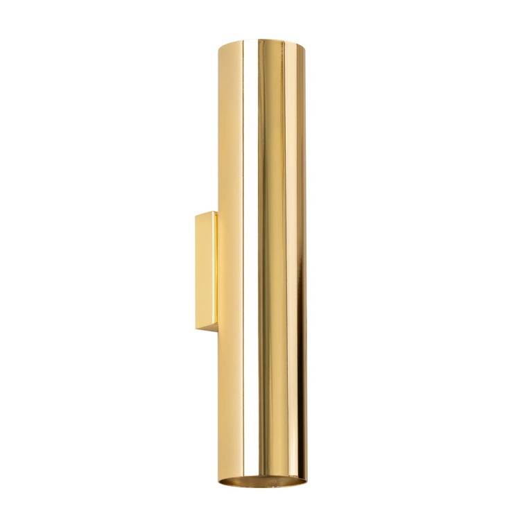 Kinkiet LAGOS 2xGU10 w kolorze złoty połysk to nowoczesna tuba ścienna świecąca góra-dół. Elegancki design i efektowne światło doskonale sprawdzą się w salonie, korytarzu, sypialni lub na schodach.