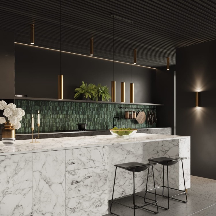 Plafon LAGOS 30cm 1xGU10 złoty połysk Tuba Sollux SL.1203 korytarz kuchnia salon