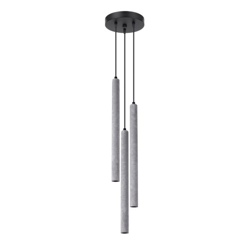 Lampa wisząca PASTELO SL.1273 Sollux to nowoczesne oświetlenie wykonane z naturalnego betonu. Trzy smukłe tuby z oprawkami G9 tworzą efektowną kompozycję idealną nad stół, wyspę kuchenną lub stolik. Styl loftowy i industrialny