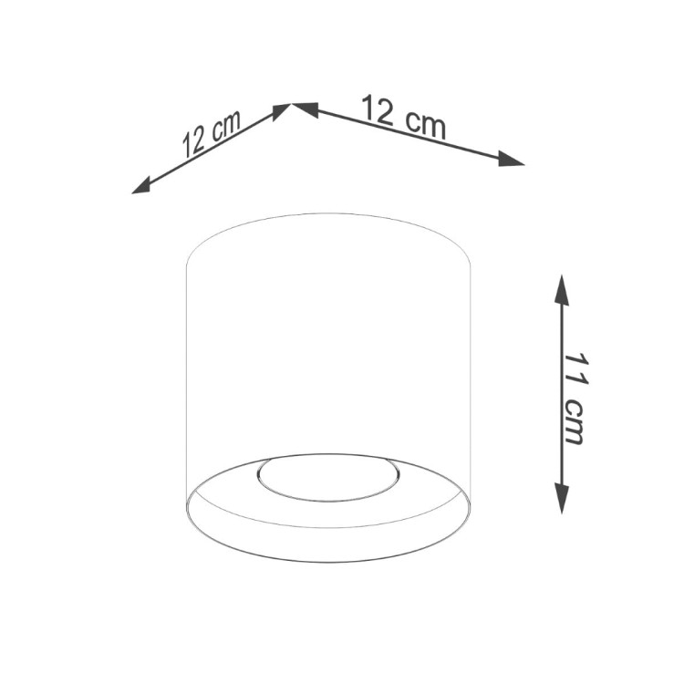 Plafon MIKA szary Tuba 1xGU10 Sollux SL.1282 kuchnia przedpokój
