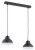 Industrialna lampa sufitowa ASTRO 2-punktowa czarna mat z białym wnętrzem, regulowana wysokość od 30 do 70 cm