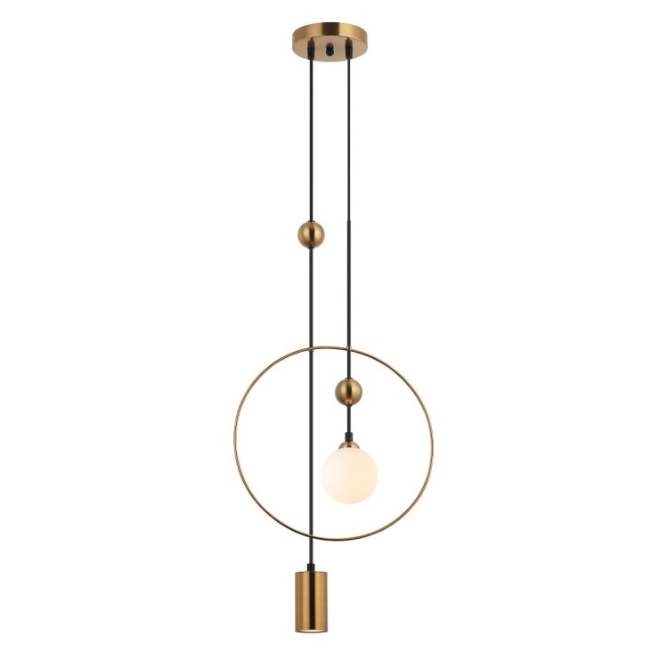 Lampa sufitowa Italux TROSTI to designerska propozycja z dwoma punktami świetlnymi. Kolor mosiądzu dodaje wnętrzu eleganckiego wyrazu. Idealna do salonu, jadalni i kuchni.