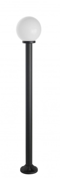 Lampa ogrodowa KULA 170 cm – czarny słupek z kulistym kloszem PMMA o średnicy 20 cm. Do oświetlenia alejek, ścieżek i tarasu. Klosz biały lub przydymiony do wyboru. 1×E27 maks. 100 W, 230 V, IP43. Model K 5002/1/K 200.