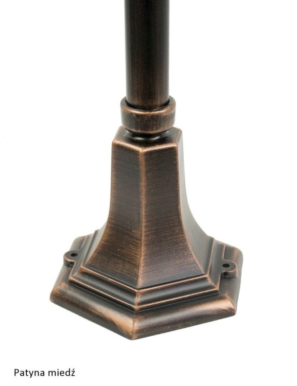 Lampa stojąca PRINCE słupek ogrodowy z dużym kloszem przezroczystym. Na jedną żarówkę na duży gwint. O wysokości 167 cm. Oświetlenie do ogrodu, alejki, podjazdu do garażu.
