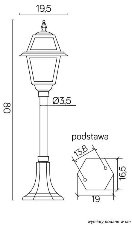 Lampa stojąca WITRAŻ o wysokości 80 cm, na jedną żarówkę E27. Solidne wykonanie, szkło witrażowe. Oświetlenie alejki w ogrodzie.