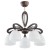 Klasyczna lampa GRACJA 20895 marki Alfa łączy naturalne drewno z białymi kloszami. Posiada 5 punktów świetlnych E27 i elegancki design w ciemnym brązie. Idealna do salonu, jadalni i wnętrz klasycznych.