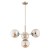 Lampa sufitowa VOLDA PICOLO 4xE14 Alfa 63074 ze złotą armaturą i bursztynowymi kulami. Eleganckie oświetlenie nad stół, do salonu i jadalni.