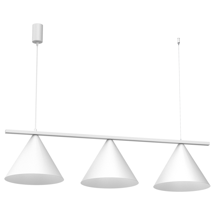 Designerska lampa CAPITAL 3xGX53 biała potrójna listwa nad jadalniany stół z regulowaną wysokością